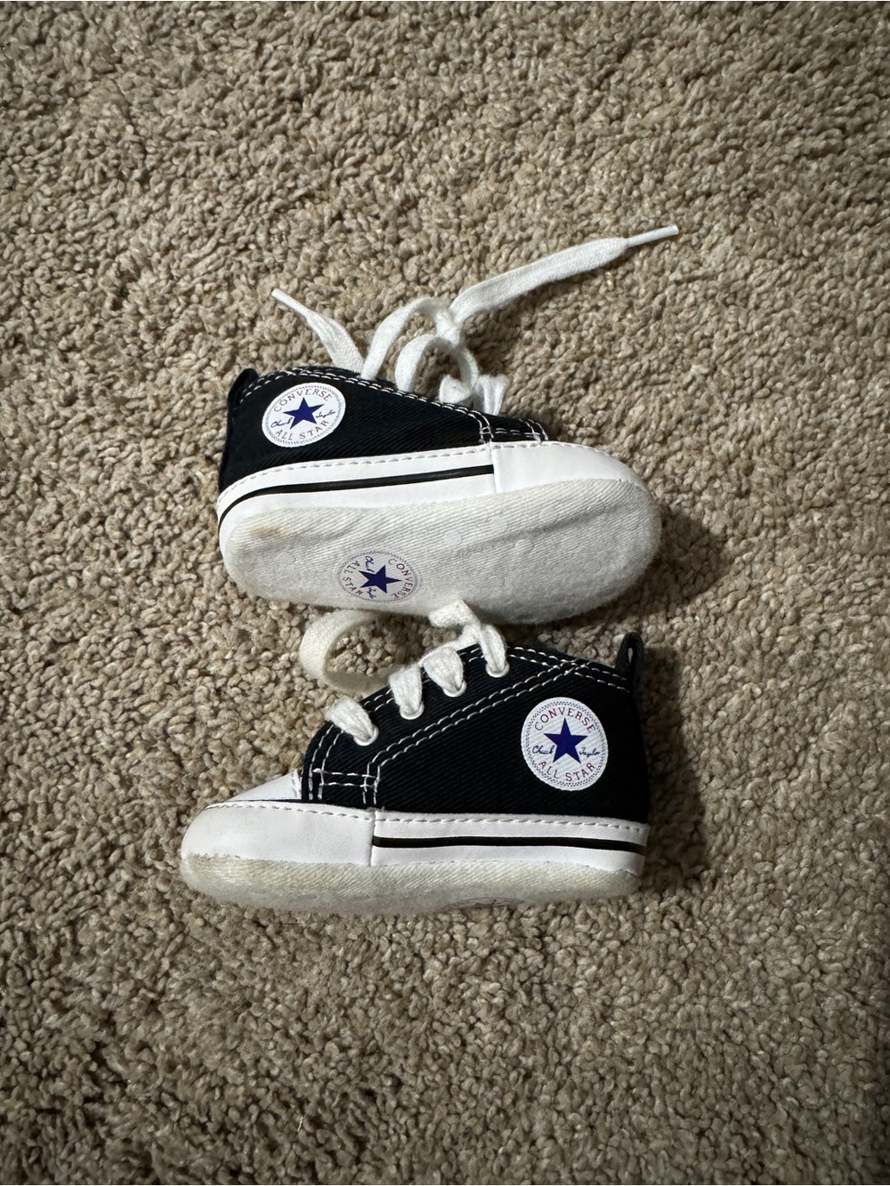 Baby Infant Black/White Converse  All Star by Chuck Taylor Sneaker Shoes Size 1